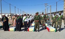 ورود پیکر ۹۸ شهید دفاع مقدس  به میهن از مرز شلمچه